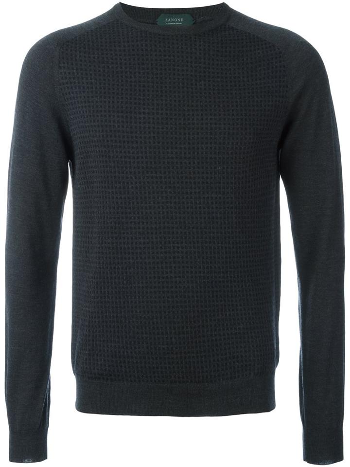 Zanone Crew Neck Jumper, Men's, Size: 50, Grey, Polyamide/wool