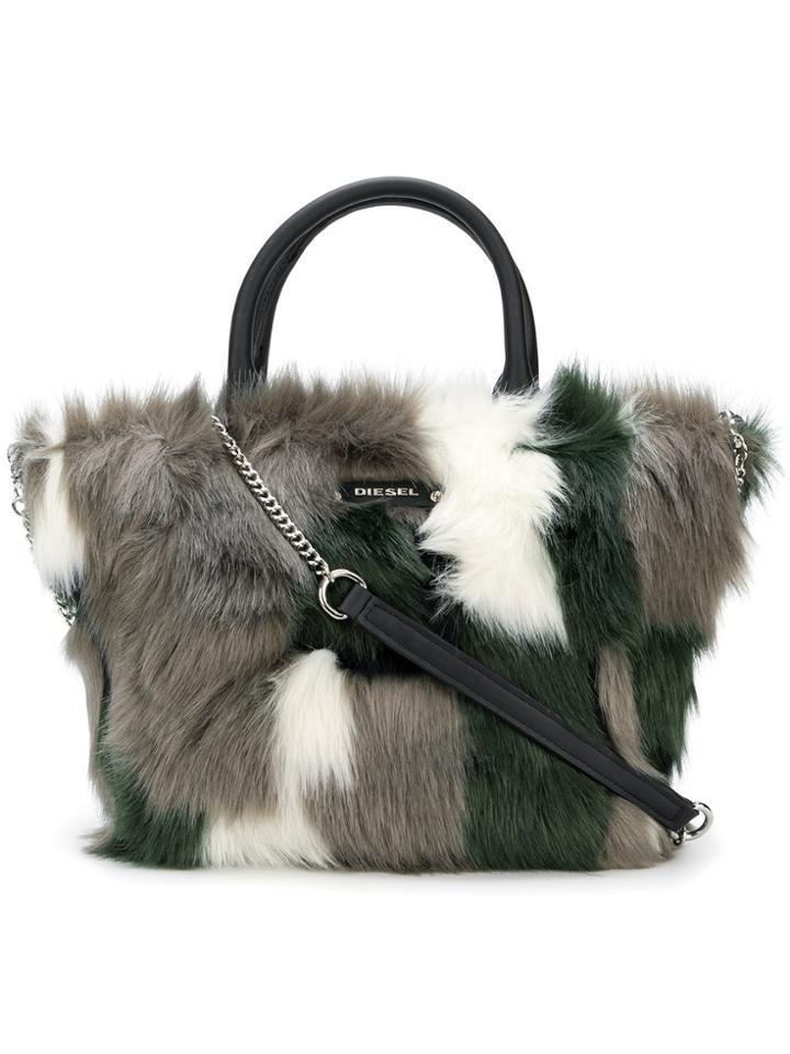 Diesel Furry Tote - Green