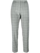 Piazza Sempione Checked Straight Trousers, Women's, Size: 42, Grey, Polyamide/spandex/elastane/virgin Wool/other Fibers