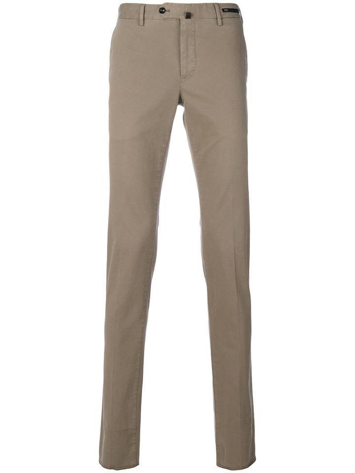 Pt01 - Classic Chinos - Men - Cotton/spandex/elastane - 40, Nude/neutrals, Cotton/spandex/elastane