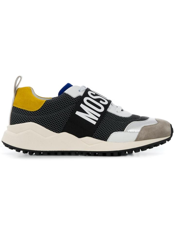 Moschino Colour-block Logo Sneakers - Grey