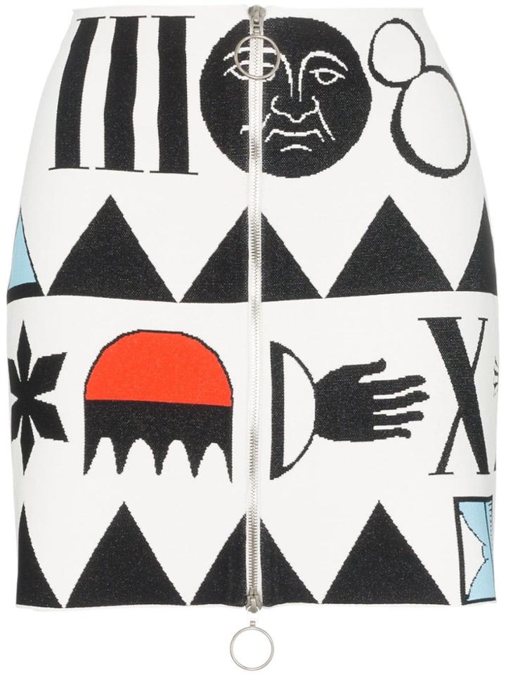 Rudi Gernreich Symbol Graphic Jacquard Mini Skirt - Black