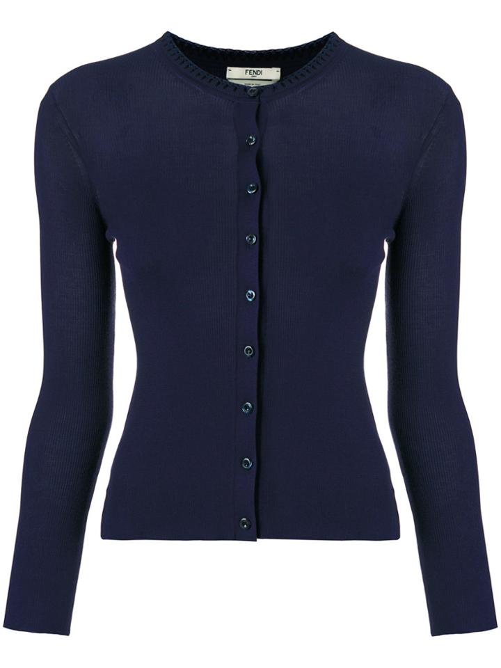 Fendi Long-sleeve Fitted Cardigan - Blue