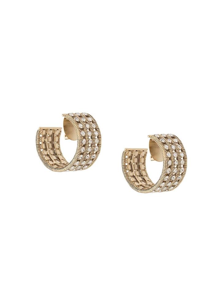 Silvia Gnecchi Embellished Chunky Hoop Earrings - Gold