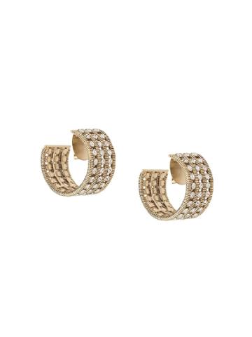 Silvia Gnecchi Embellished Chunky Hoop Earrings - Gold