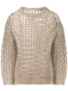 Brunello Cucinelli Sparkling Net Sweater - Neutrals