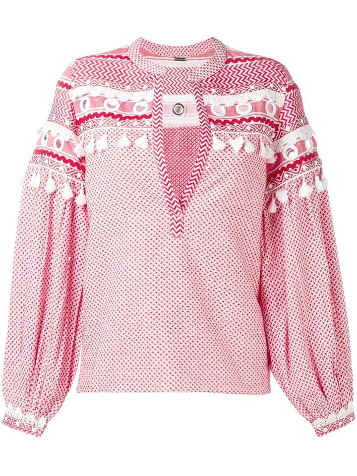 Dodo Bar Or Nathaniel Blouse, Women's, Size: Large, Red, Cotton