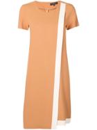 Antonelli Wrap-style Contrast Panel Dress - Brown