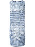 Chanel Vintage Geometric Print Knitted Dress - Blue