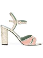 Paola D'arcano Glitter-finished Strappy Sandals - Metallic