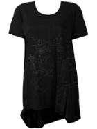 Rundholz - Geometric Print Elongated T-shirt - Women - Cotton - M, Black, Cotton
