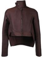 Rick Owens Cropped High-low Hem Jacket - Brown