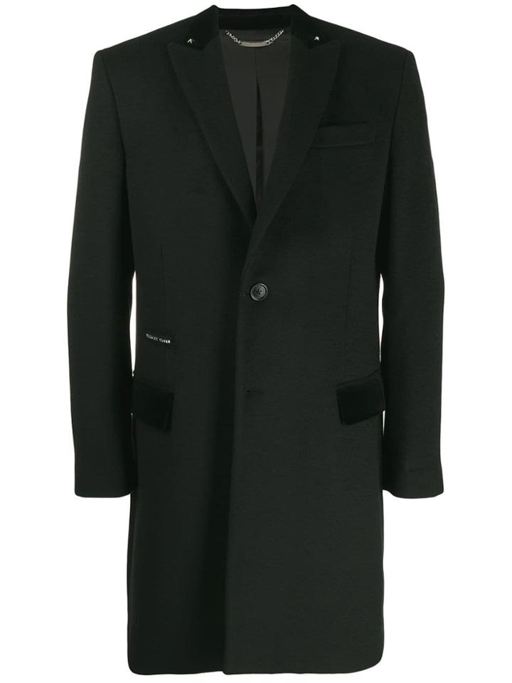 Philipp Plein Flame Single-breasted Coat - Black