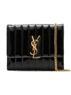 Saint Laurent Black Vicky Quilted Patent Leather Cross Body Bag