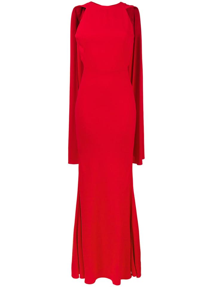 Alexander Mcqueen Sleeveless Draped Gown With Scarf Detail - Red