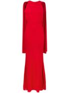 Alexander Mcqueen Sleeveless Draped Gown With Scarf Detail - Red