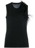 P.a.r.o.s.h. Sleeveless Embroidered Sweater - Black