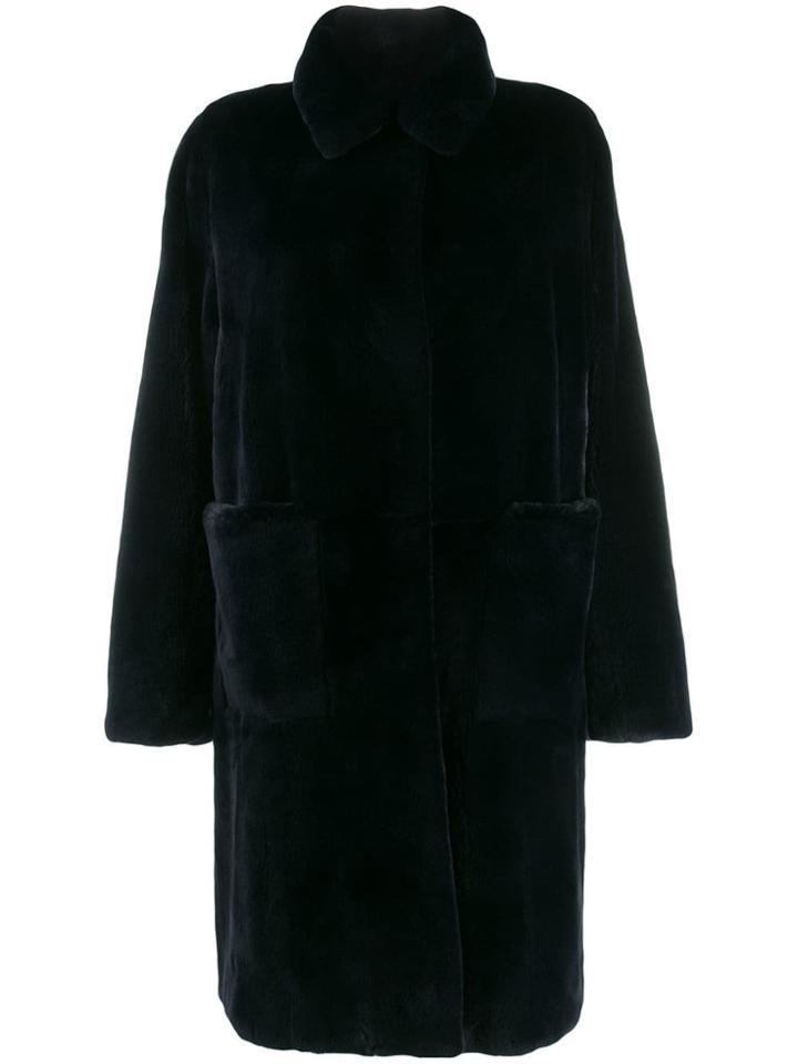 Liska Collared Coat - Blue