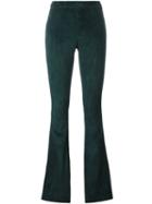 Drome Flared Trousers, Women's, Size: Small, Green, Lamb Skin/viscose/polyester