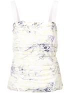 Cinq A Sept Floral Print Top - White