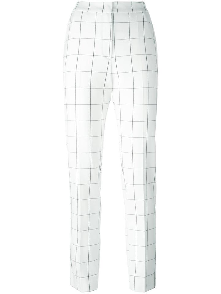 Essentiel Antwerp Grid Print Trousers, Women's, Size: 38, White, Polyester/viscose/spandex/elastane