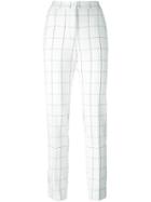 Essentiel Antwerp Grid Print Trousers, Women's, Size: 38, White, Polyester/viscose/spandex/elastane