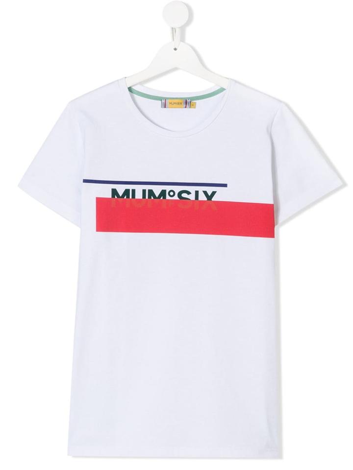 Mumofsix Teen Logo Print T-shirt - White