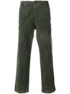Gucci Wolf Embroidered Corduroy Trousers - Green