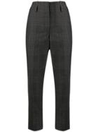 Brunello Cucinelli Check-pattern Cropped Trousers - Grey