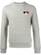 Moncler Logo Crew Neck Sweatshirt, Men's, Size: Medium, Grey, Cotton/lyocell
