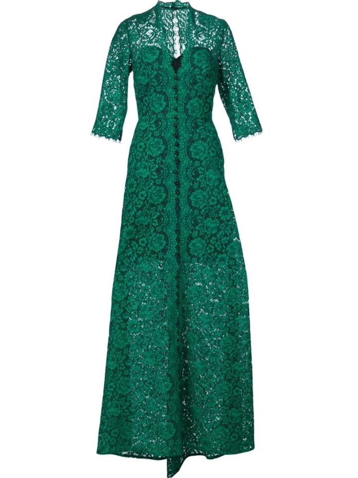 Carolina Herrera Floral Lace Maxi Dress