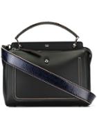 Fendi - Dot Com Tote - Women - Leather/snake Skin - One Size, Black, Leather/snake Skin