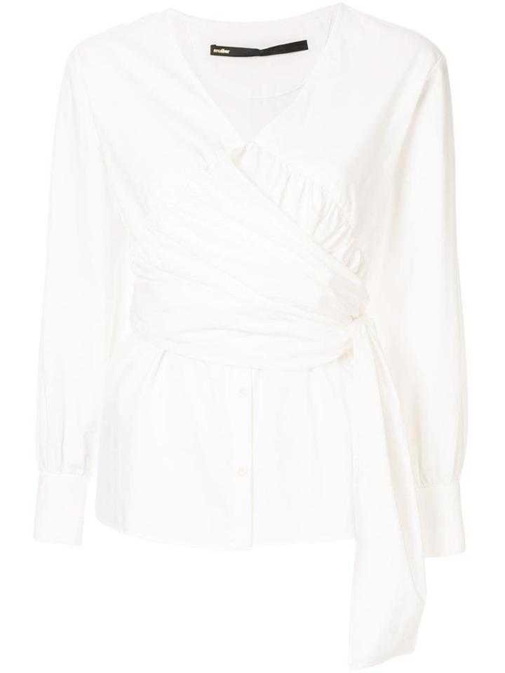 Muller Of Yoshiokubo Ruched Design Blouse - White