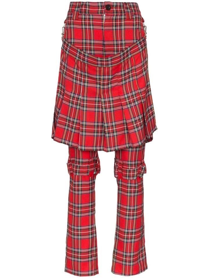 Ashley Williams Layered Tartan Straight-leg Trousers