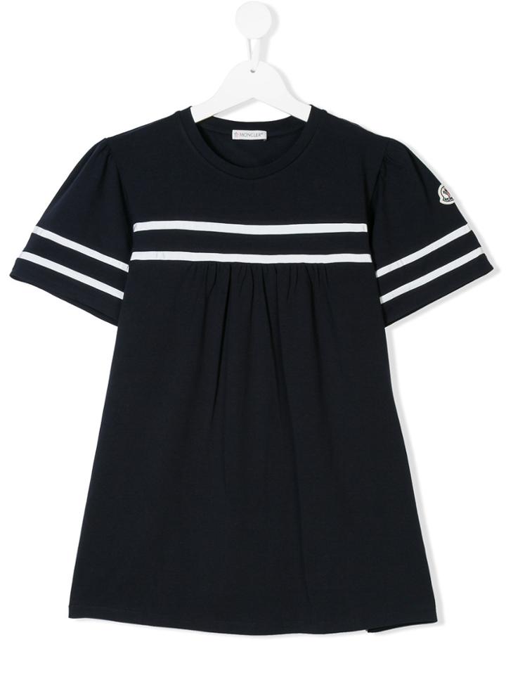 Moncler Kids Contrast Stripe Trim Tunic - Blue