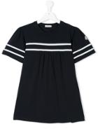 Moncler Kids Contrast Stripe Trim Tunic - Blue