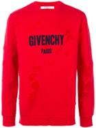 Givenchy - Distressed Logo Sweatshirt - Men - Cotton/polyester - S, Red, Cotton/polyester