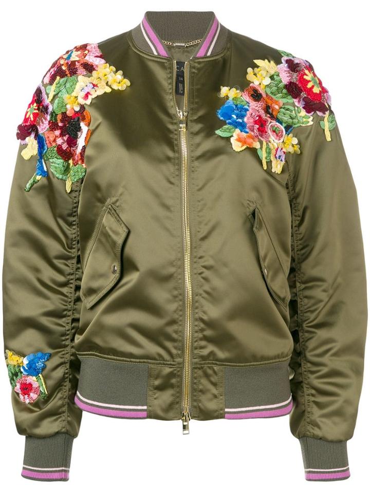 Escada Green Floral Bomber Jacket