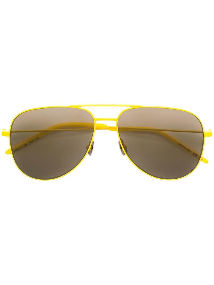 Saint Laurent Eyewear Classic 11 Aviator Sunglasses - Yellow