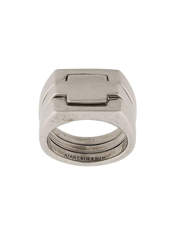 Alan Crocetti Chunky Style Signet Ring - Silver