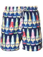 Mc2 Saint Barth Beer Bottle Print Swim Shorts - Multicolour