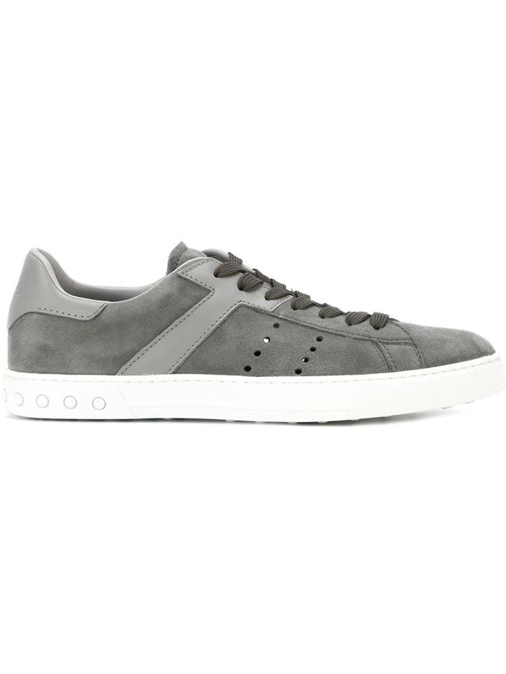 Tod S Lace-up Sneakers, Men's, Size: 42, Grey, Leather/suede/rubber