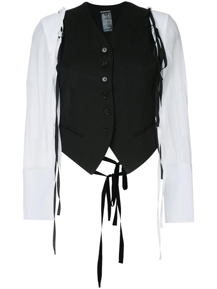 Ann Demeulemeester Shirt Sleeved Waist Coat - Black