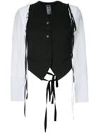 Ann Demeulemeester Shirt Sleeved Waist Coat - Black
