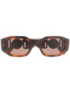 Versace Eyewear Hexad Signature Sunglasses - Brown