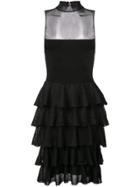 Alice+olivia Draped Ruffle Midi Dress - Black