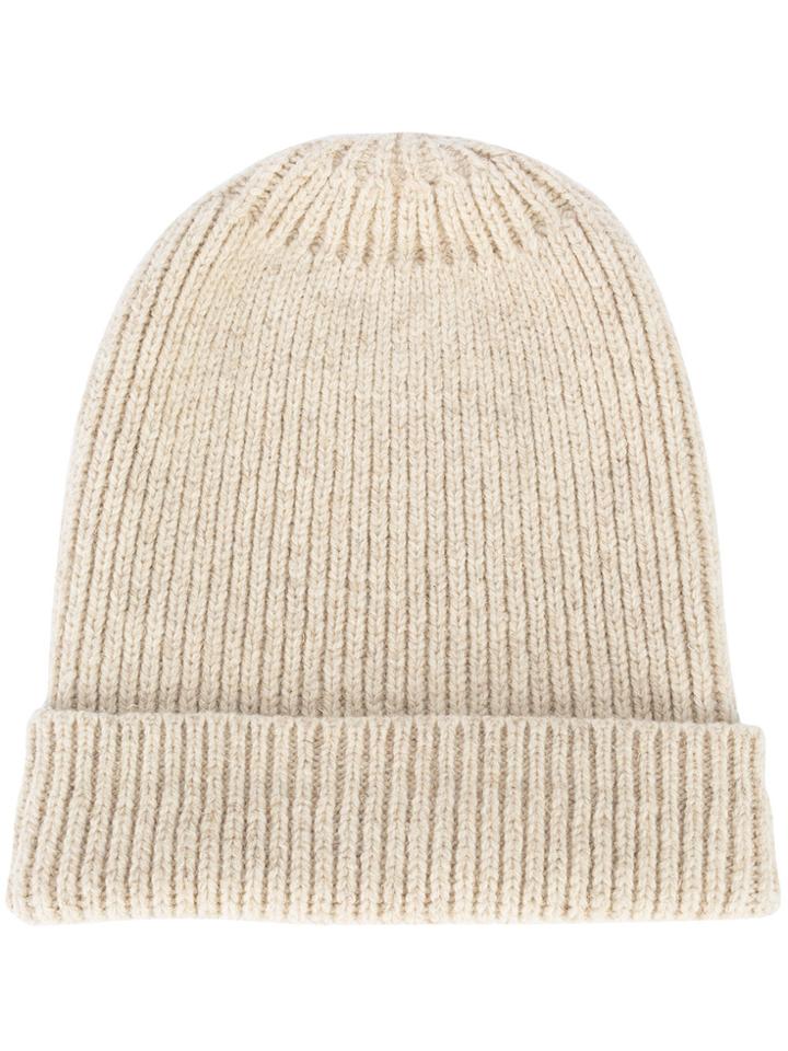 Jan Jan Van Essche Rib Knit Beanie - Nude & Neutrals
