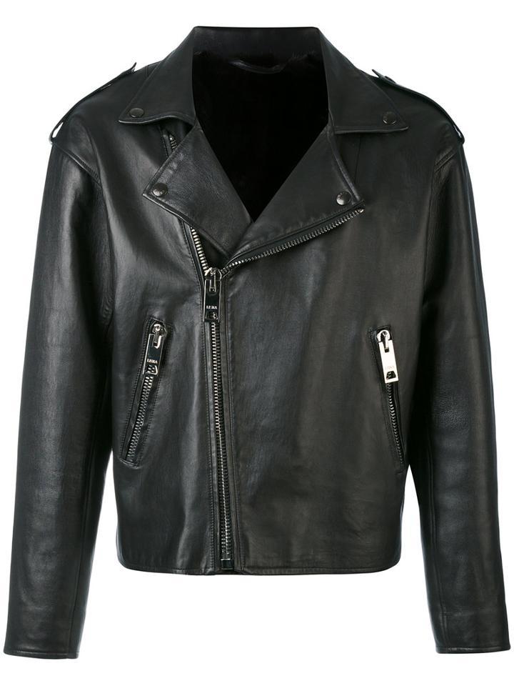 Liska - Classic Biker Jacket - Men - Leather/mink Fur - L, Black, Leather/mink Fur