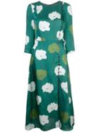 Carolina Herrera Floral Midi Dress - Green