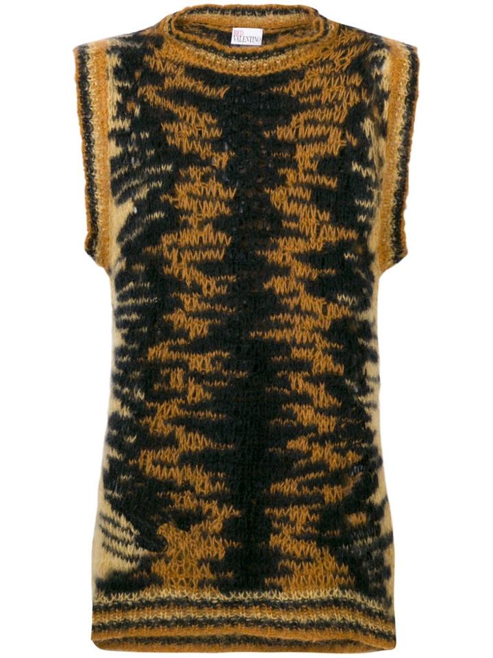 Red Valentino Embroidered Sleeveless Sweater - Yellow